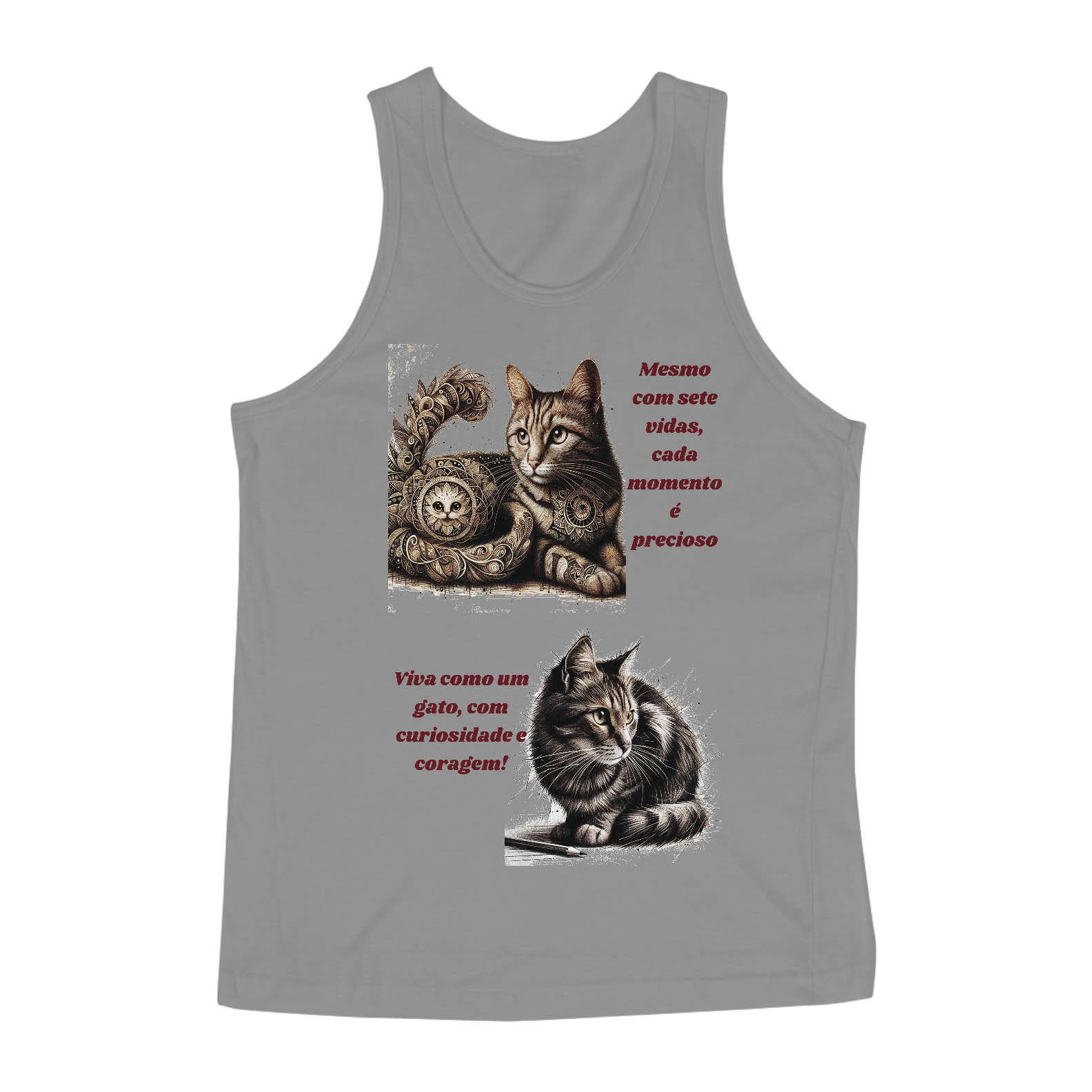Regata Masculina- Gato em desenho Lápis II