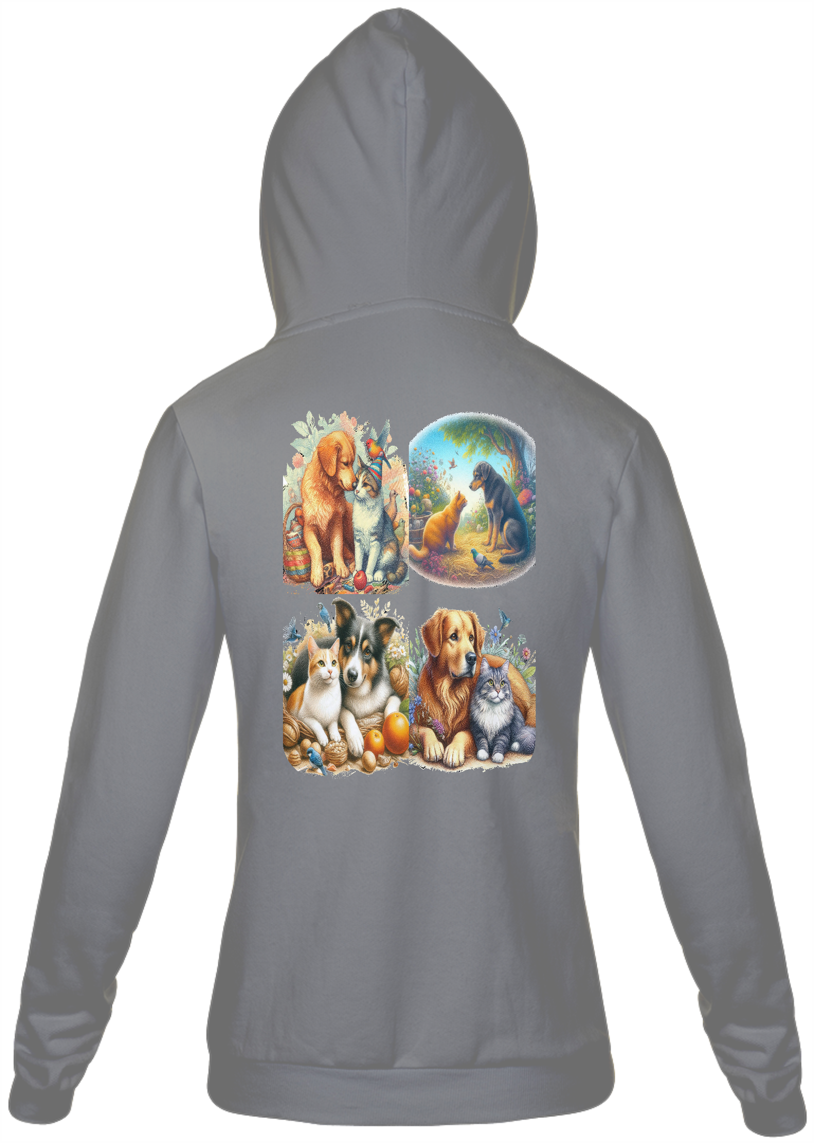 Moleton Capuz e ziper- Gatos&Cães