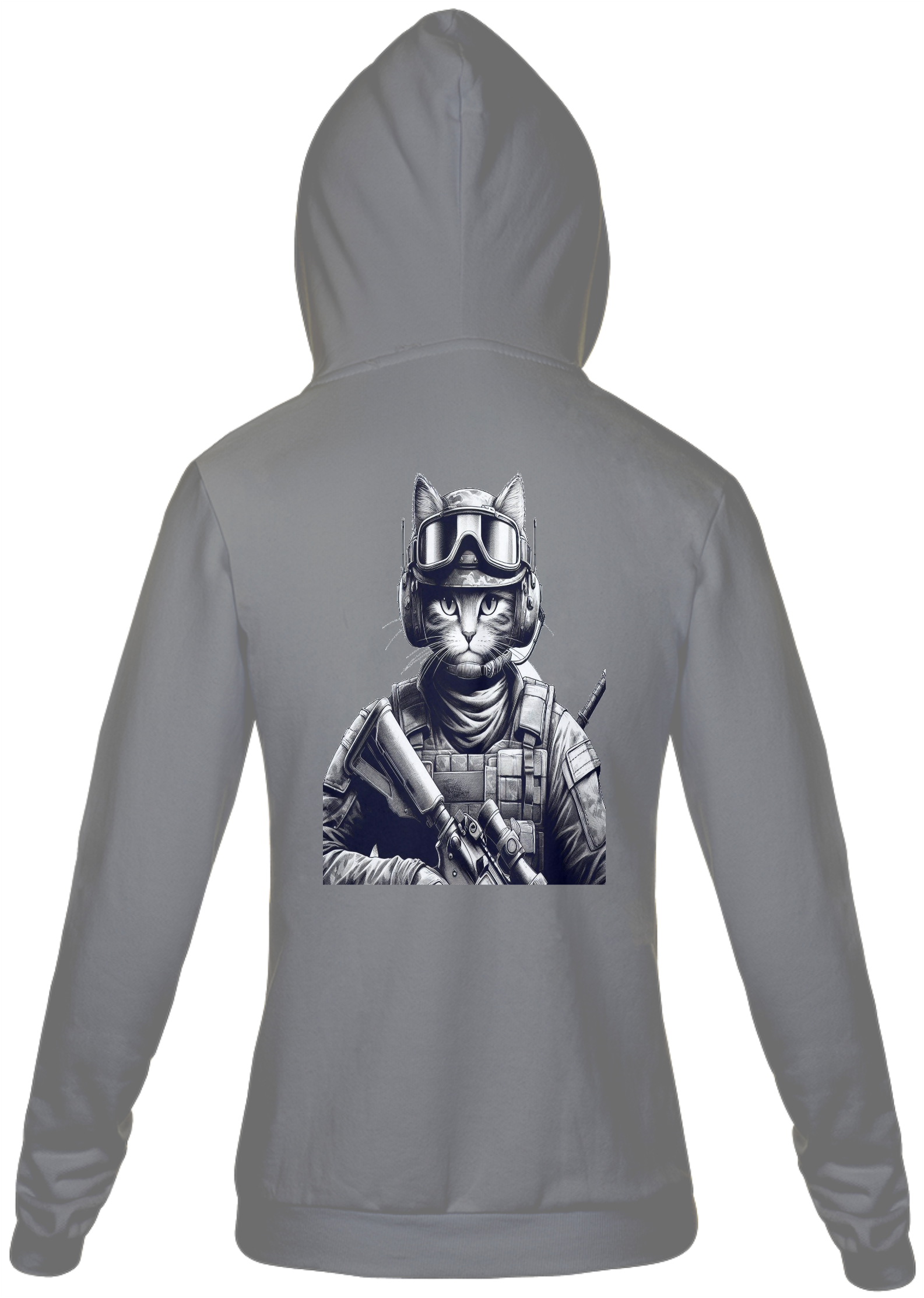 Nome do produto: Moleton Capuz e ziper-Soldado Gato