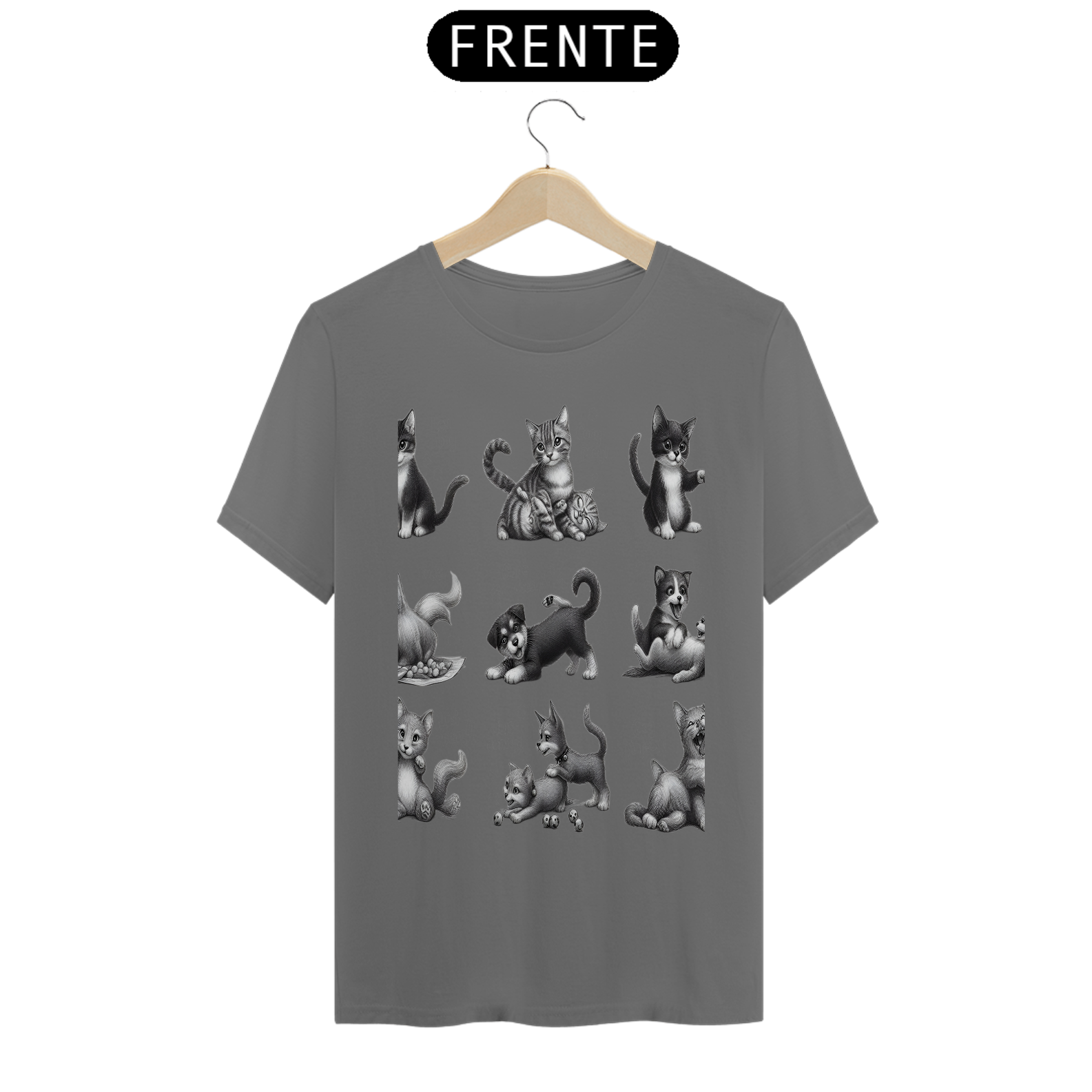 T-Shirt Estonada –  Gatos e cachorro Coletânea