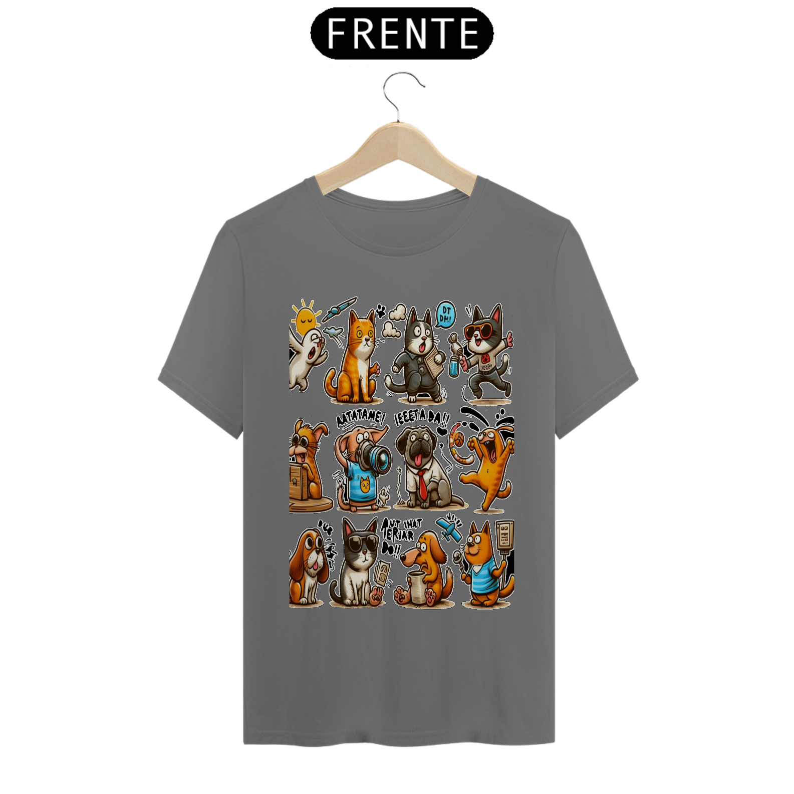 T-Shirt Estonada –  Gatos e cachorro Coletânea IV