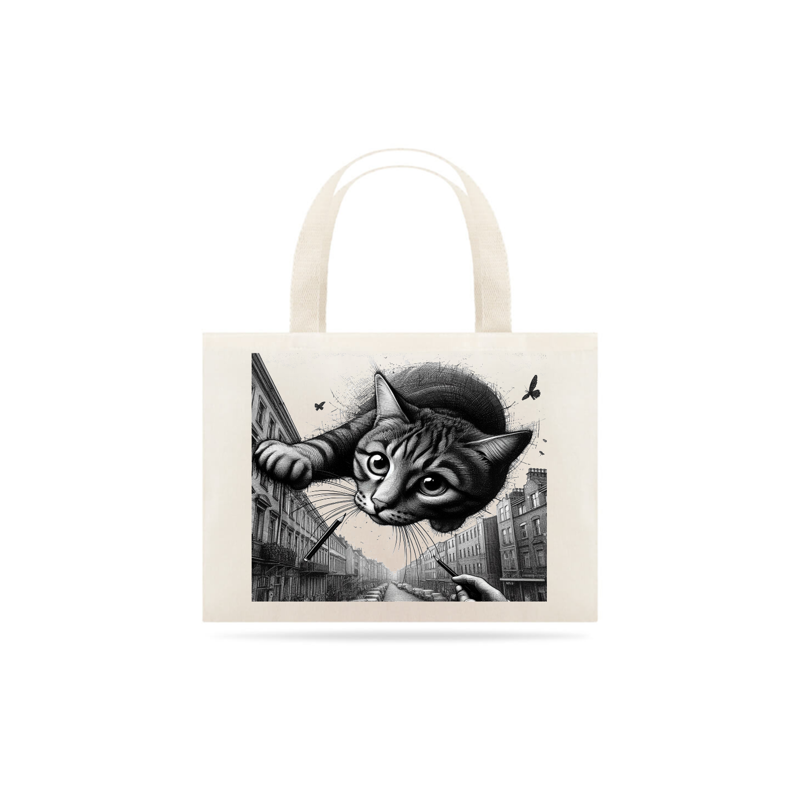 Eco-Bag Grande - Gato saindo do céu
