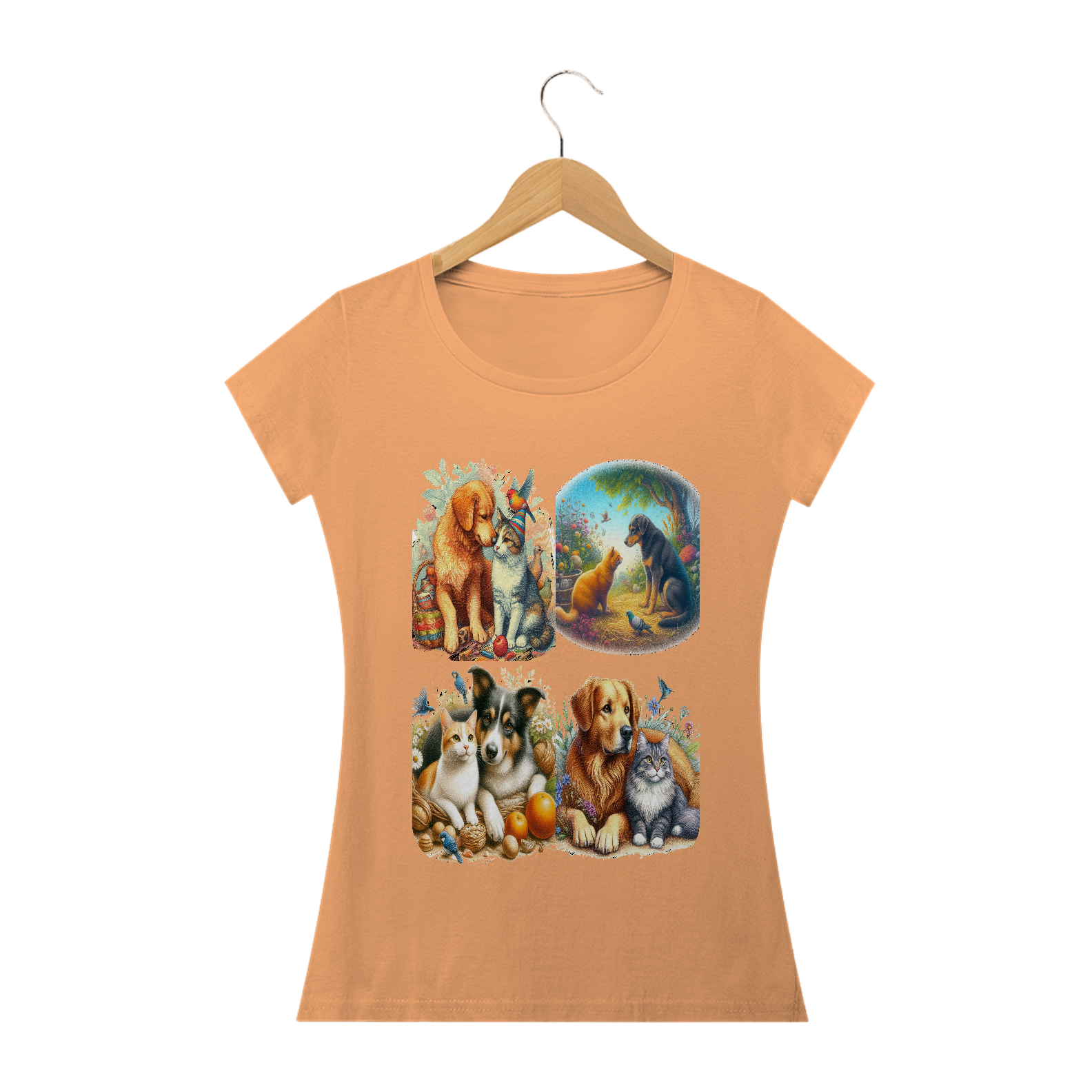 Camiseta Baby Long Estonada- Gatos&Cães