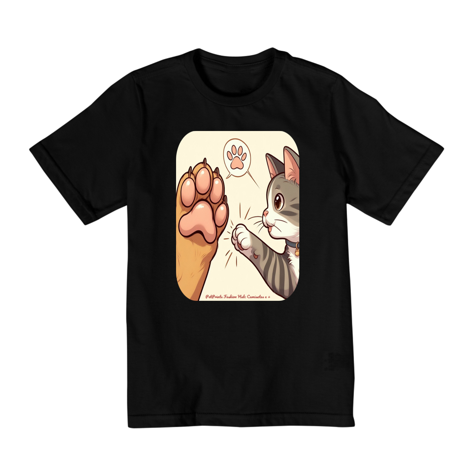 Camiseta Quality Infantil 2a/8a -Amizade cão e gato