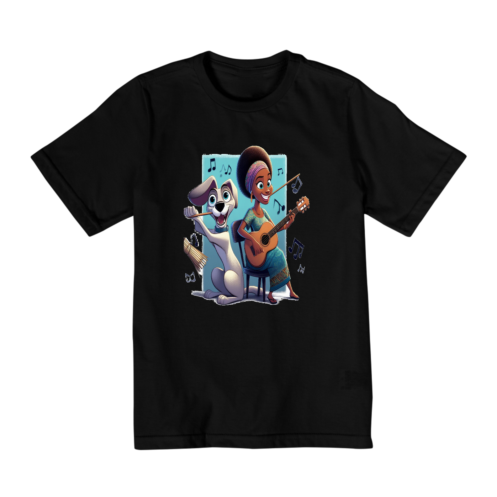 Camiseta Quality Infantil 10a/14a - Camiseta cachorro Tocando