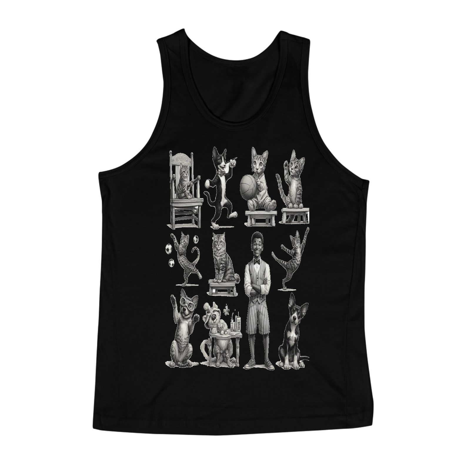 Regata Masculina- Coletânea gato e cachorro e gente 