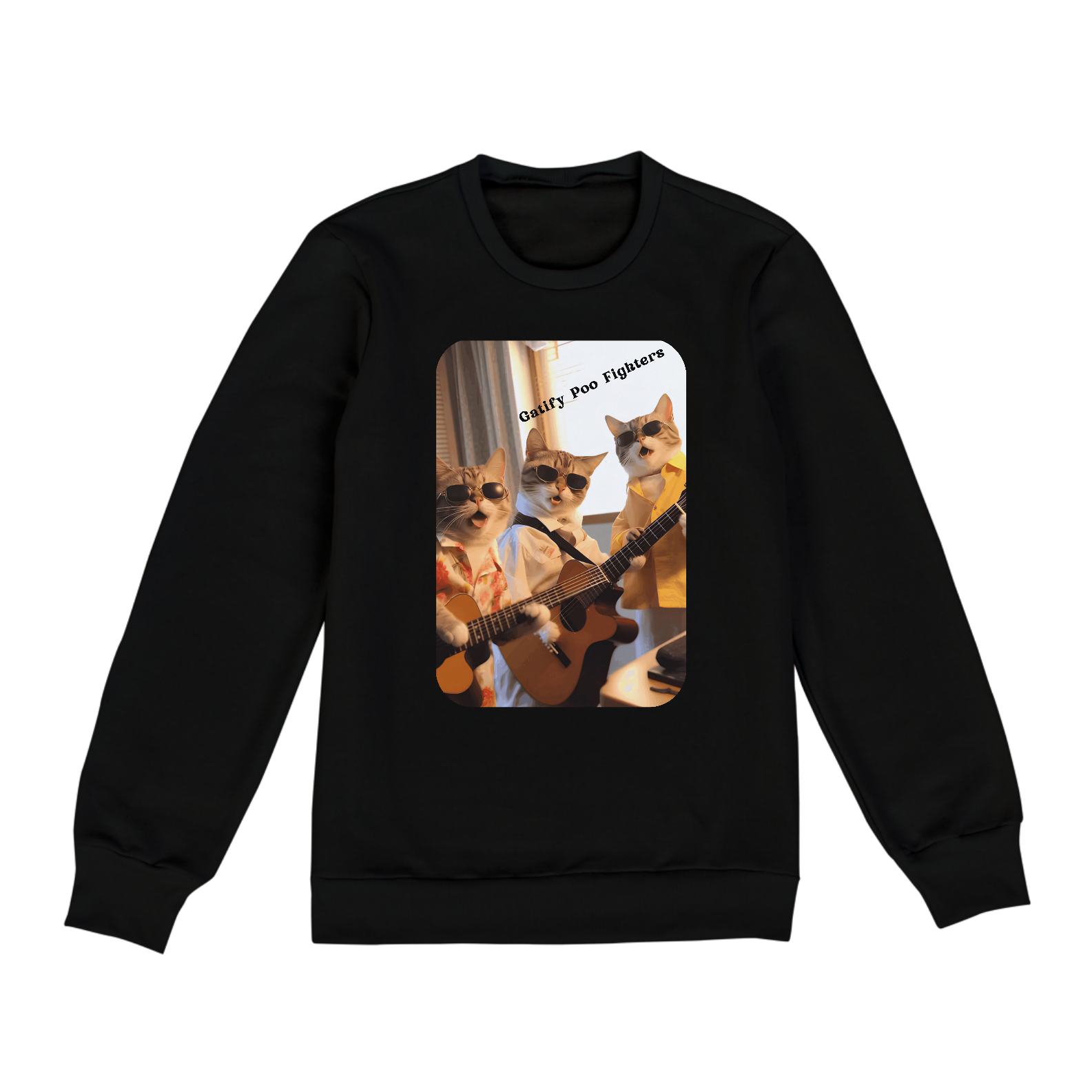 Moleton Unissex -   Gato -Banda Gatify Poo Fighters