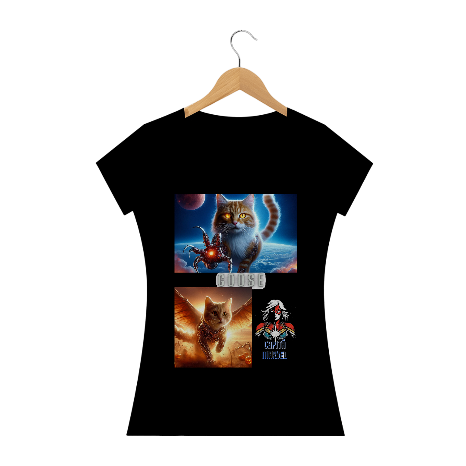 Camiseta Baby Classic Long-  Gato Goose Marvel I