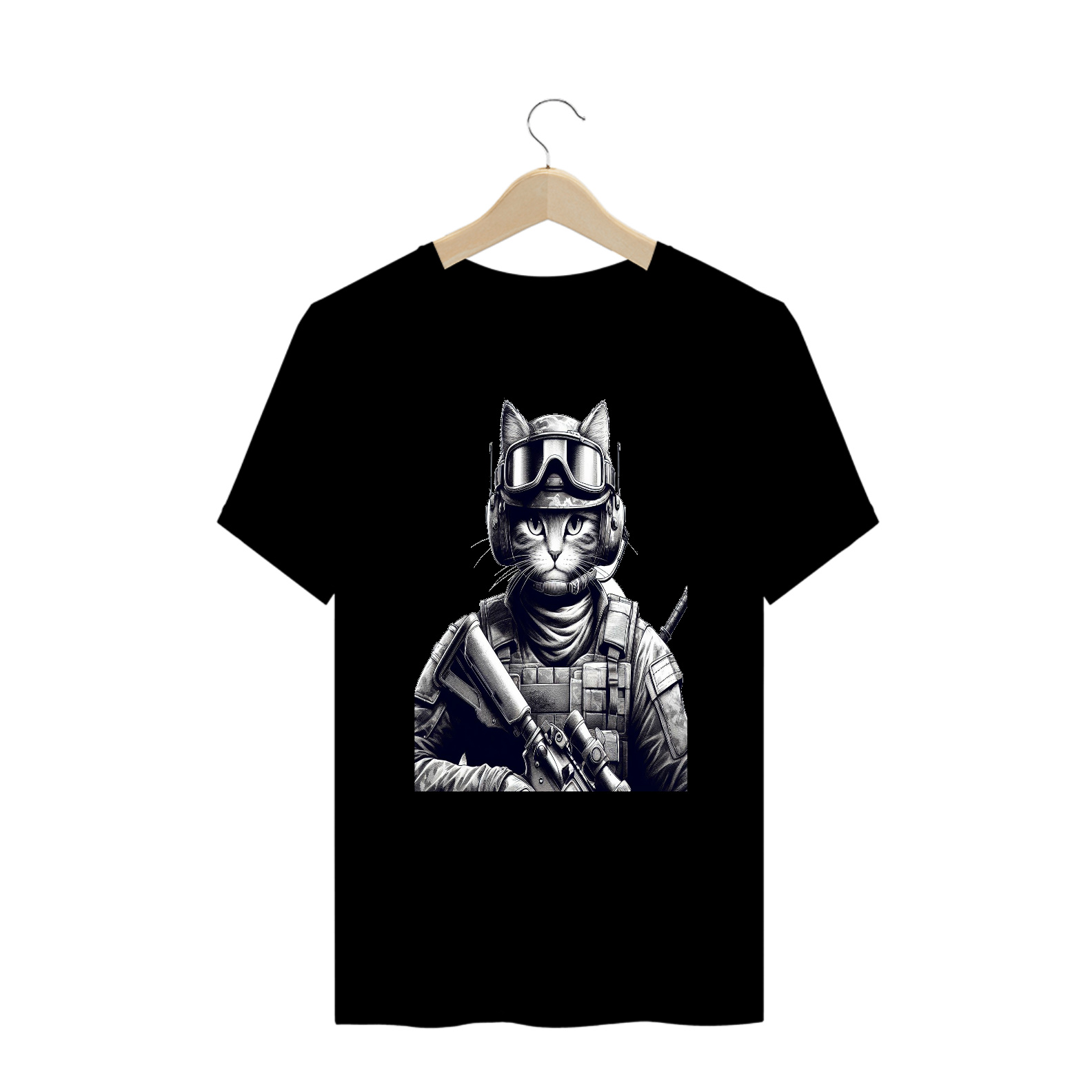 T-Shirt PLUS SIZE - Soldado Gato