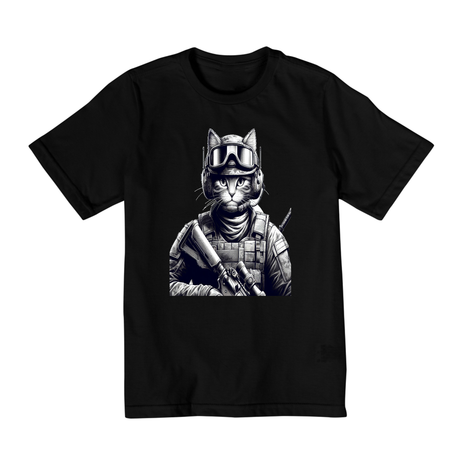 Camiseta Quality Infantil 10a/14a - Soldado gato