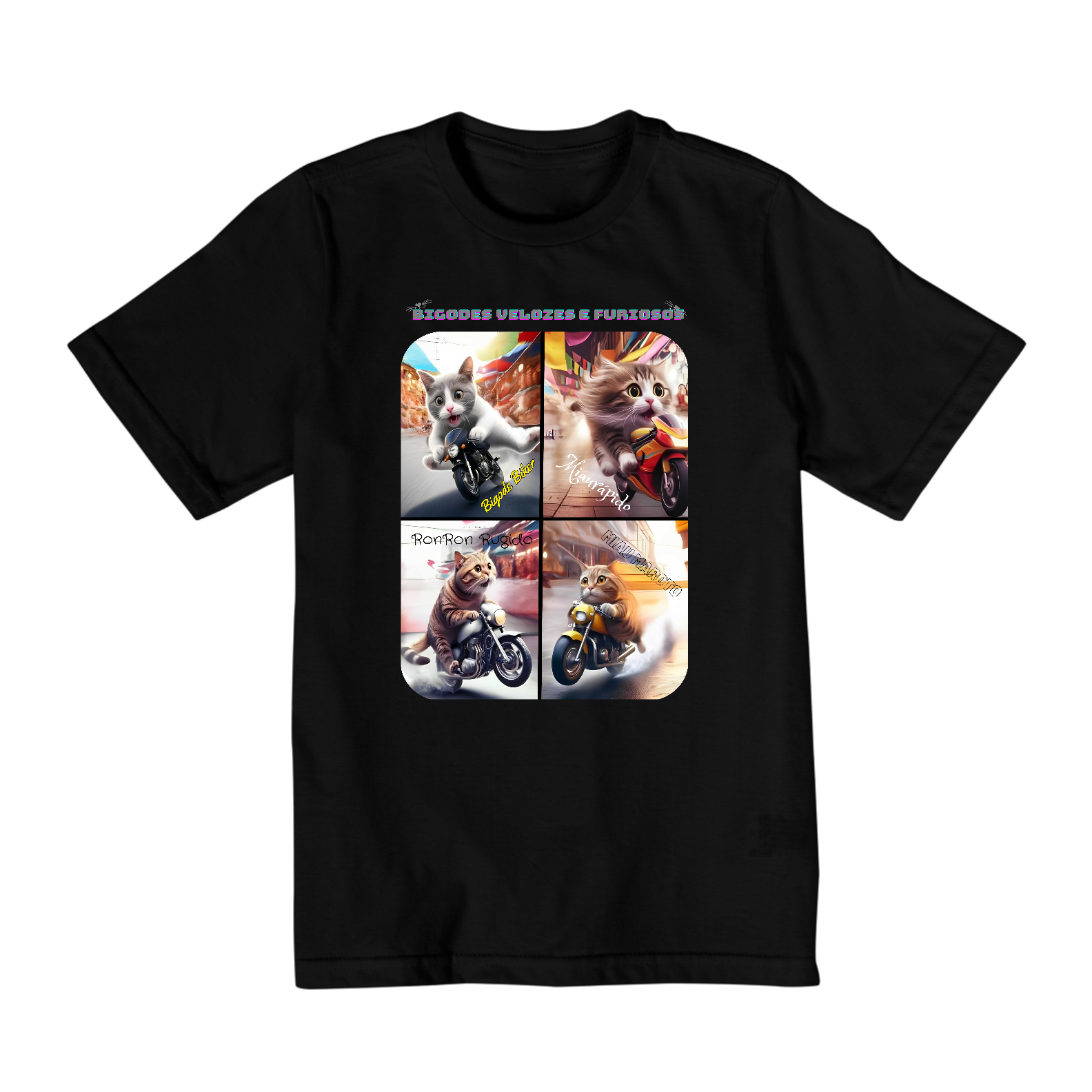 Camiseta Quality Infantil 10a/14a- Bigodes Velozes e Furiosos