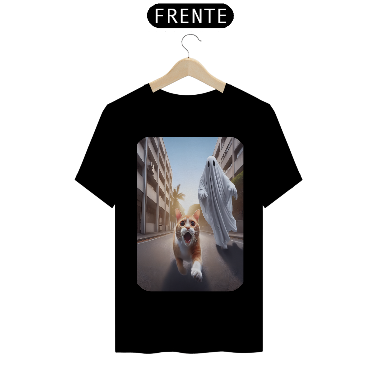 T- shirt Quality - Gato correndo fantasma III