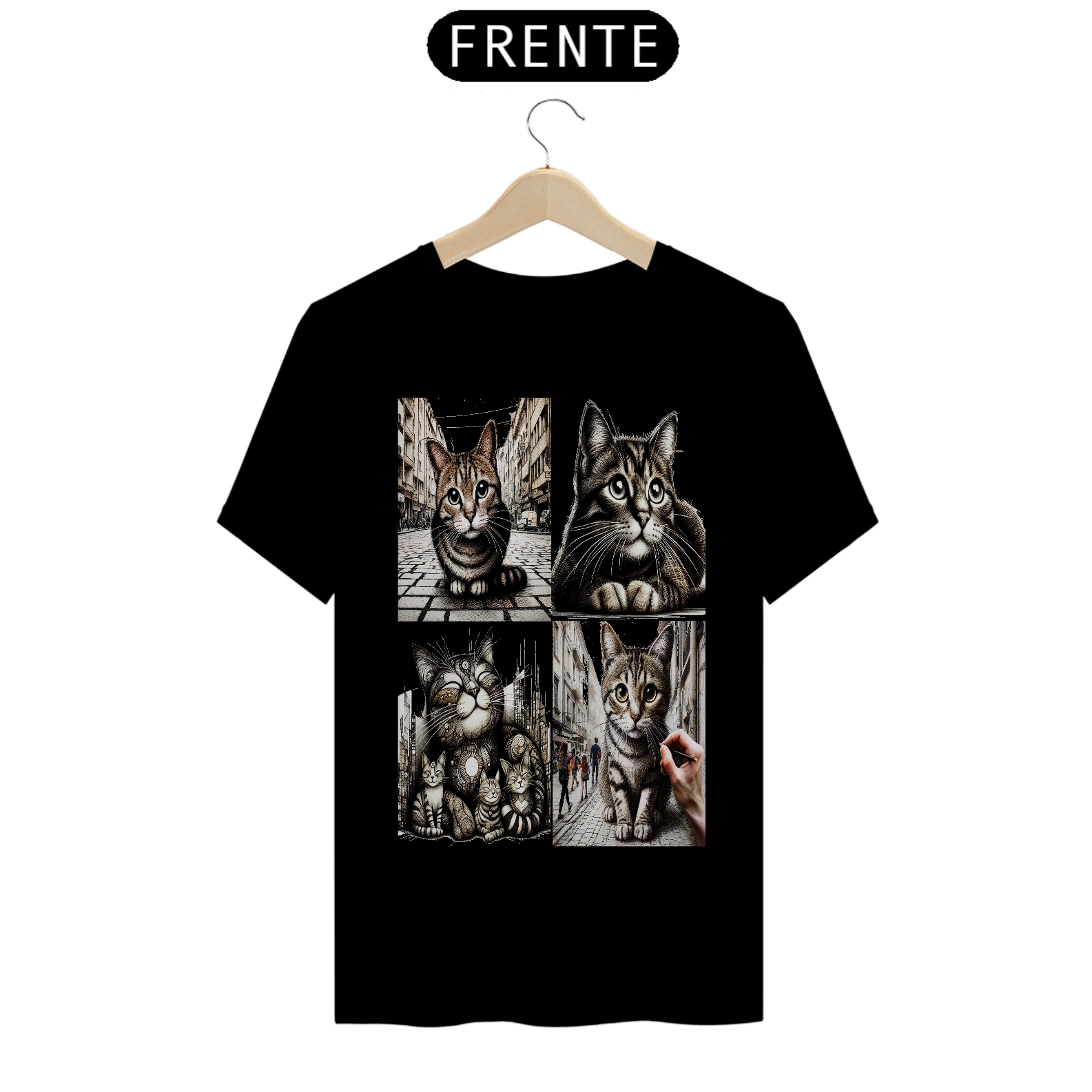 T-Shirt Classic - 4 gatos