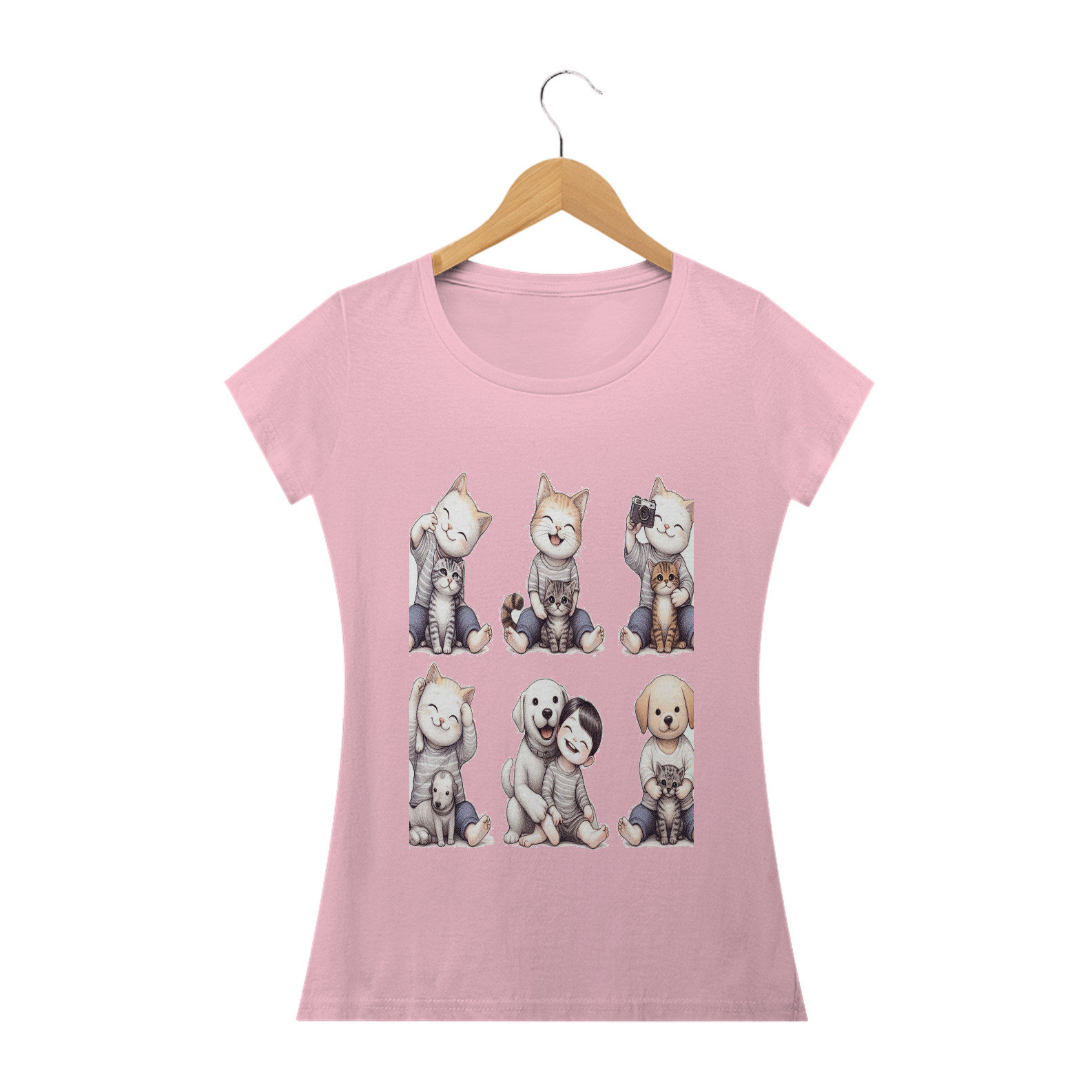 Camiseta Baby Classic Long- Camiseta coletânea bebê gatos e cachorro