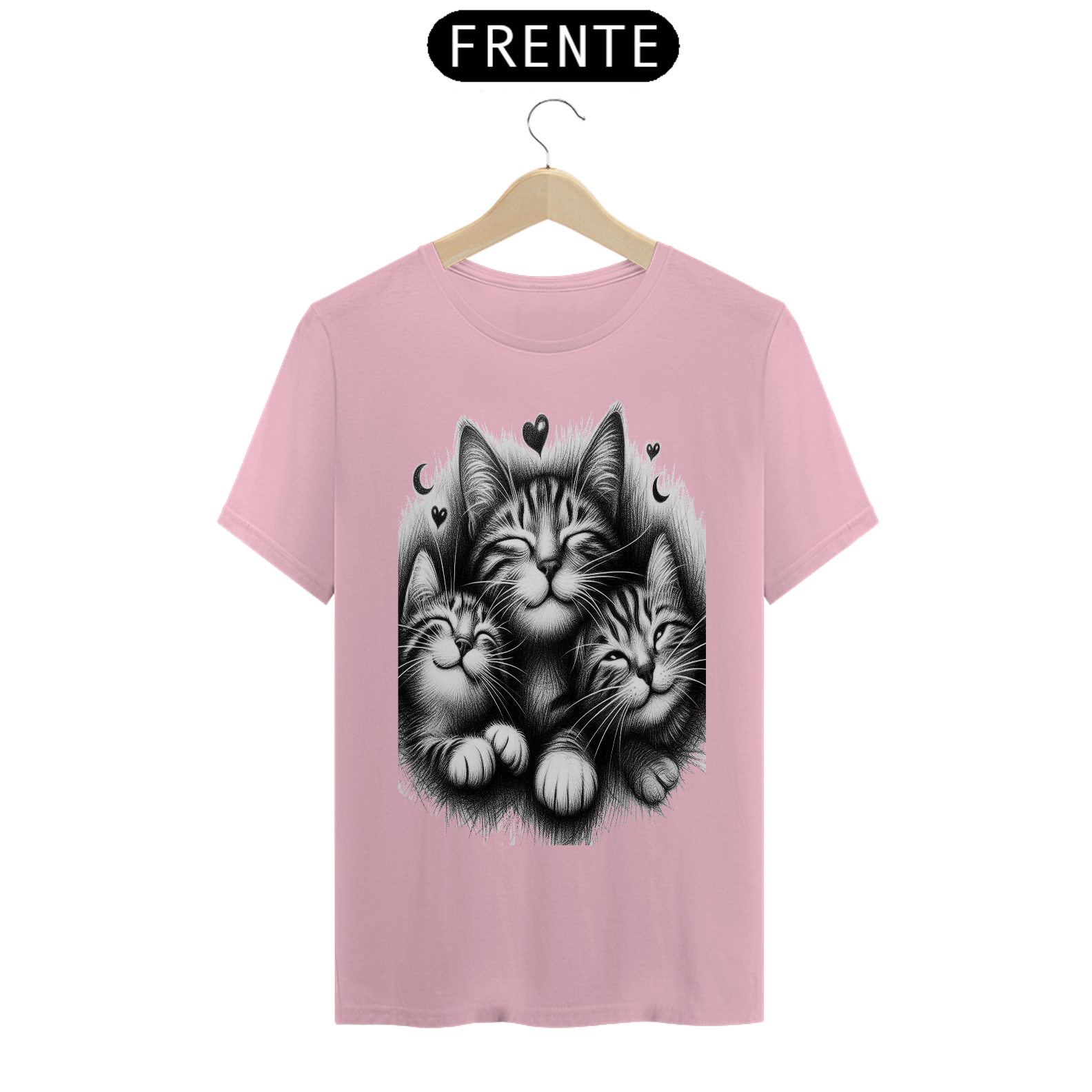 T- shirt Classic - 3 Gatinhos sorrindo