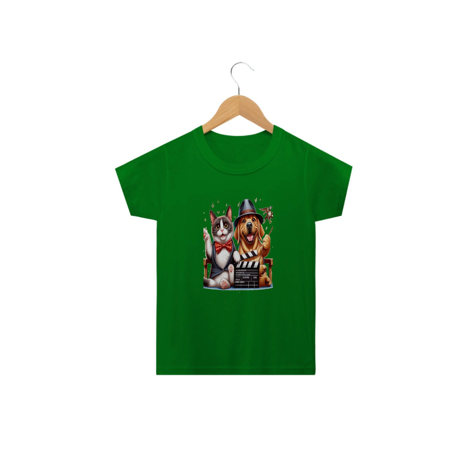 Camiseta Classic Infantil 2a/14a -Gato e cachorro 