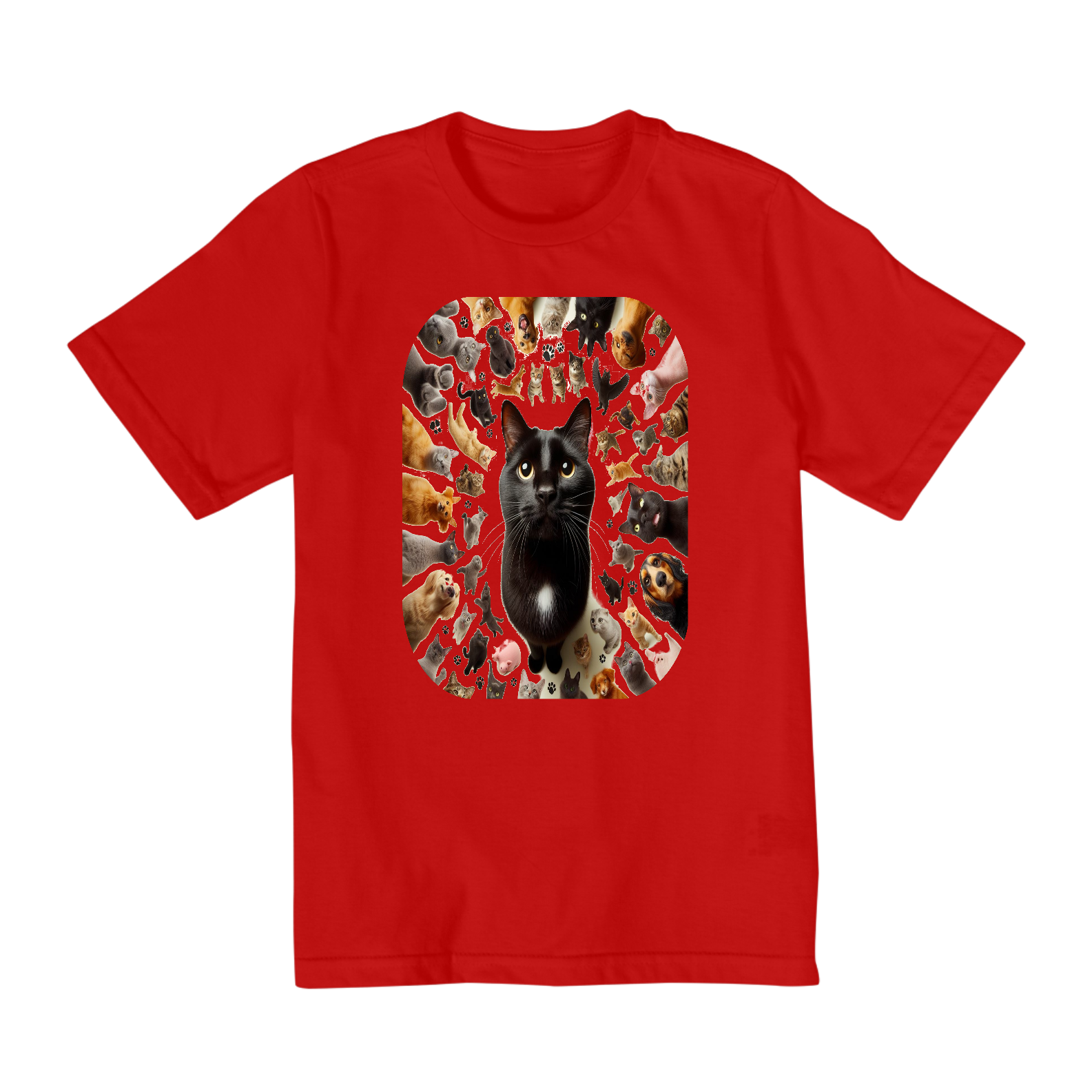 Camiseta Quality Infantil 10a/14a –Gato Preto
