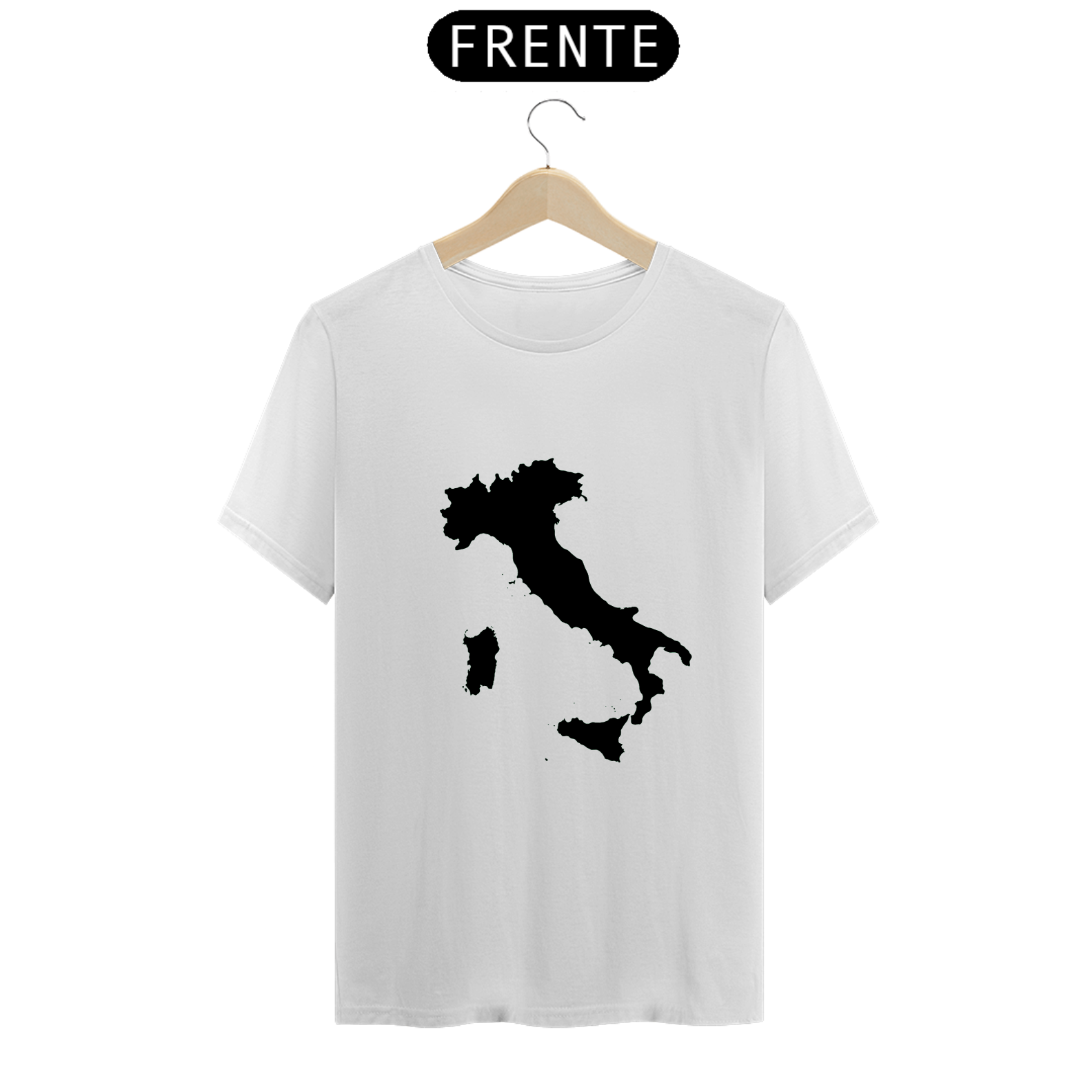 Camisa Itália (mapa) - preto