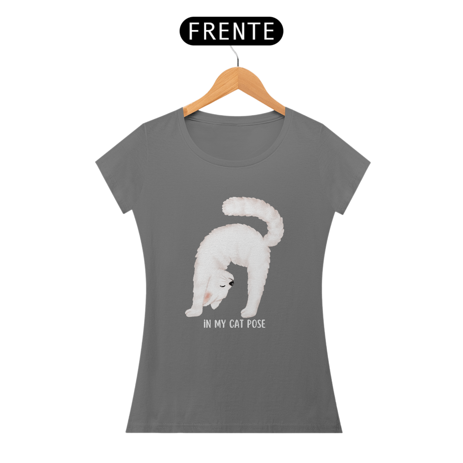 Nome do produto: Camiseta Alongando como um Gato : Super Confortável com acabamento estonado!