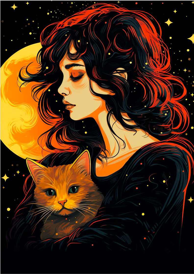 Pôster Ilustração de gatos