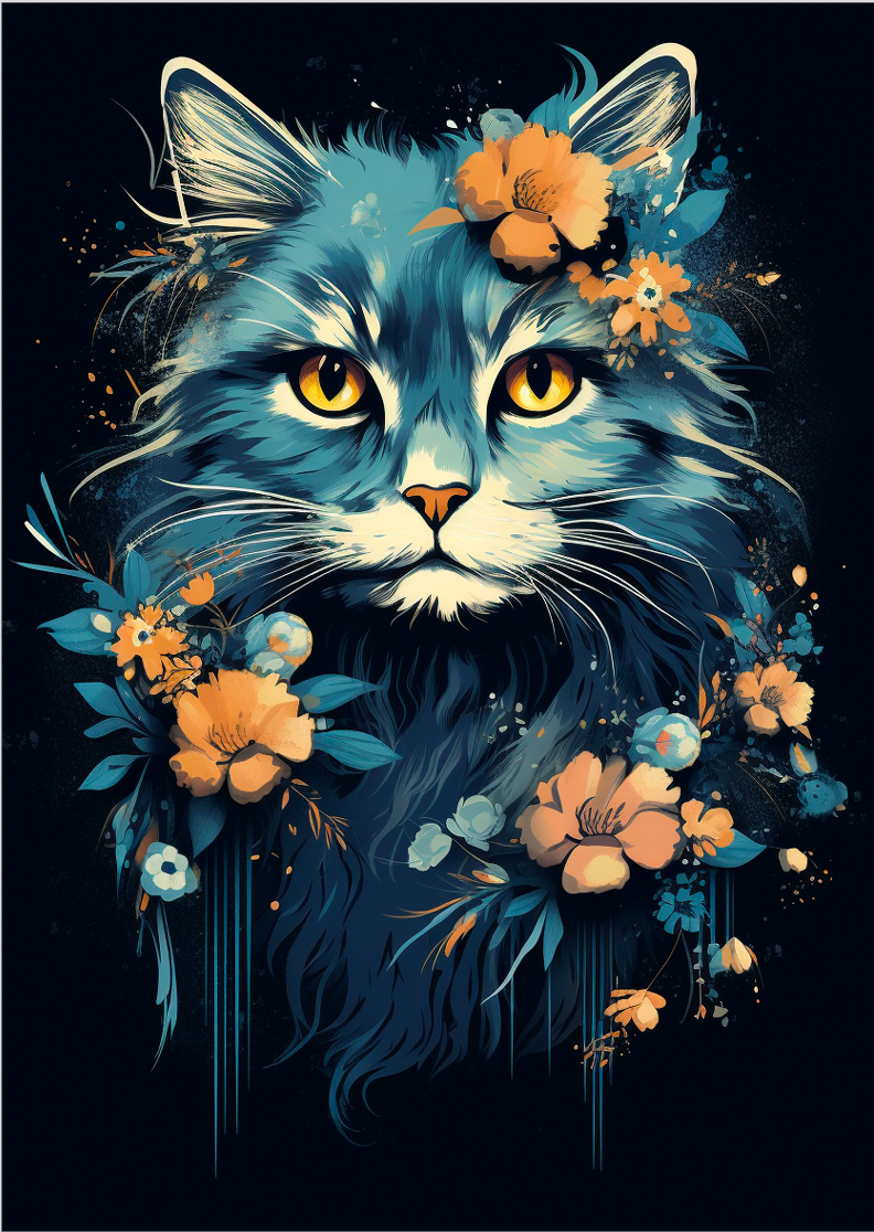 Pôster Ilustração de gatos