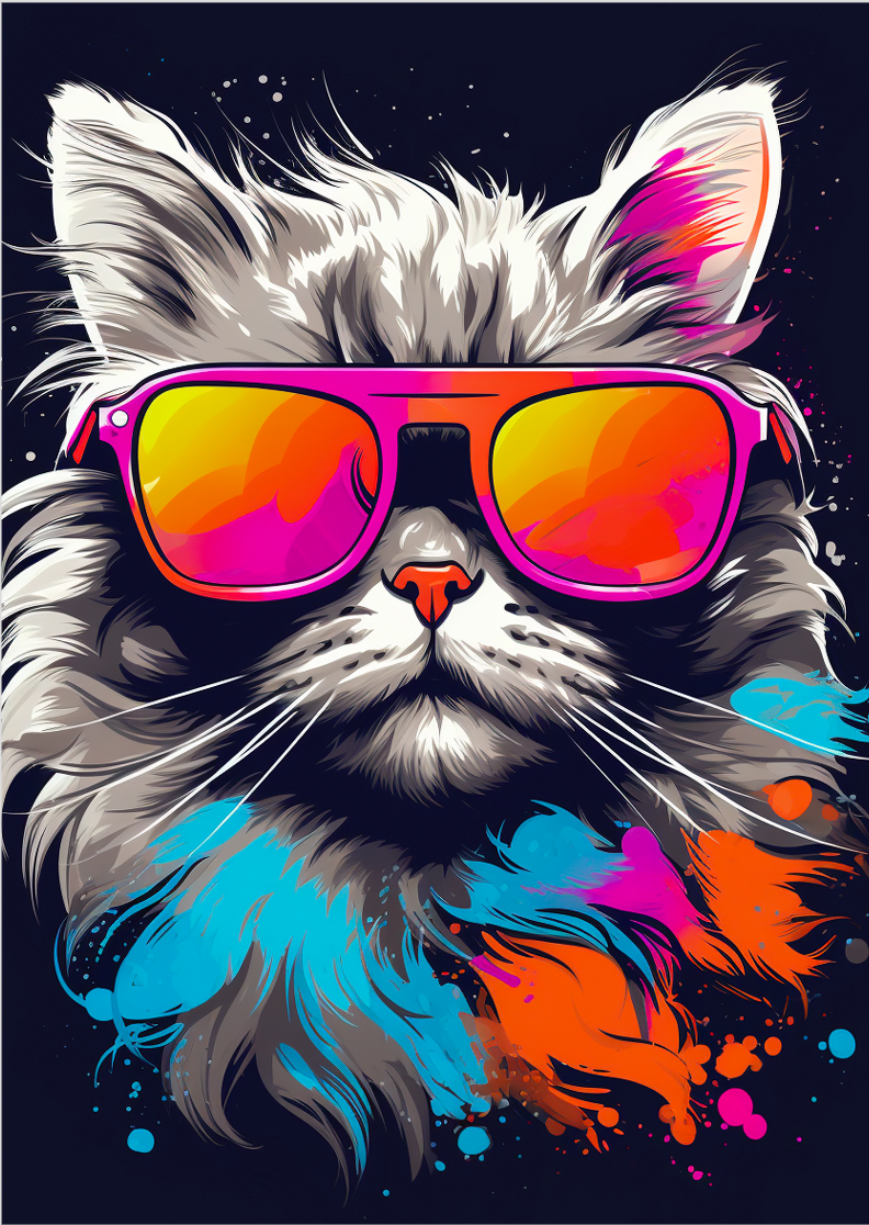 Pôster Ilustração de gatos