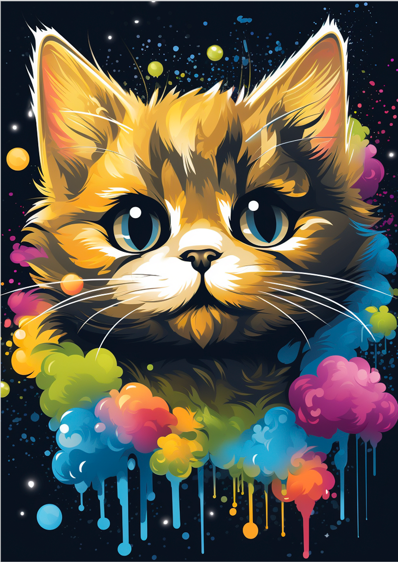 Nome do produto: Pôster Ilustração de gatos