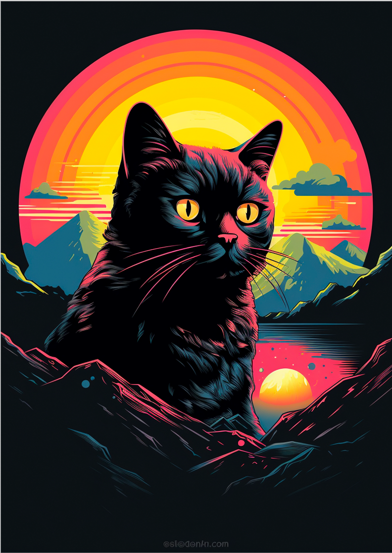 Pôster Ilustração de gatos