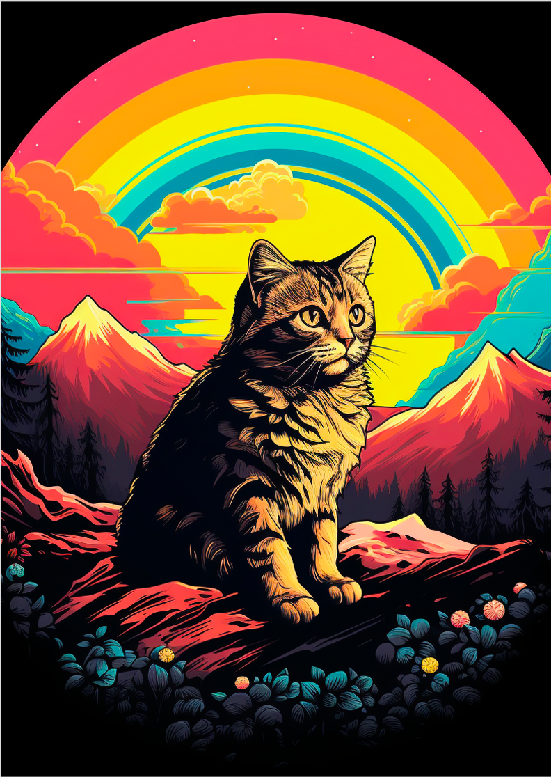 Pôster Ilustração de gatos