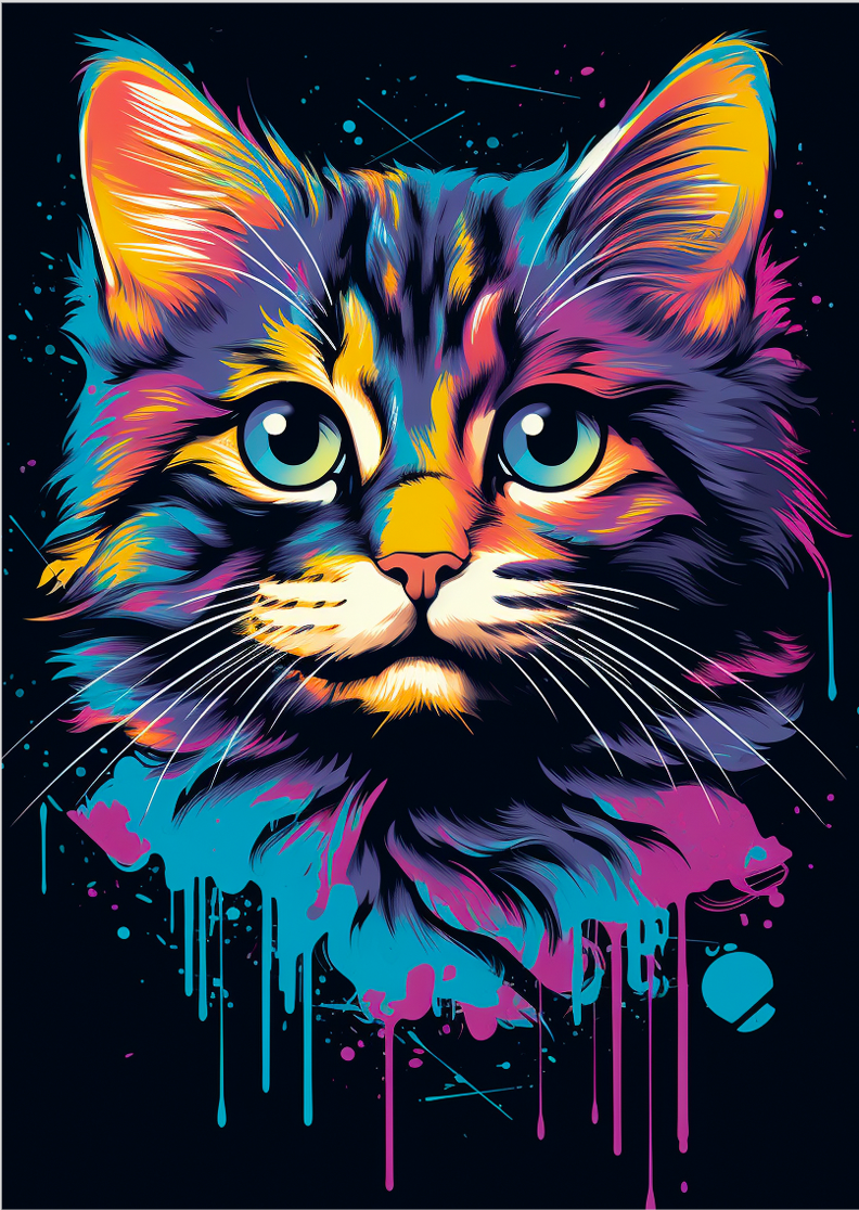 Pôster Ilustração de gatos