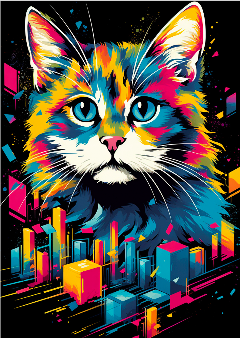 Pôster Ilustração de gatos