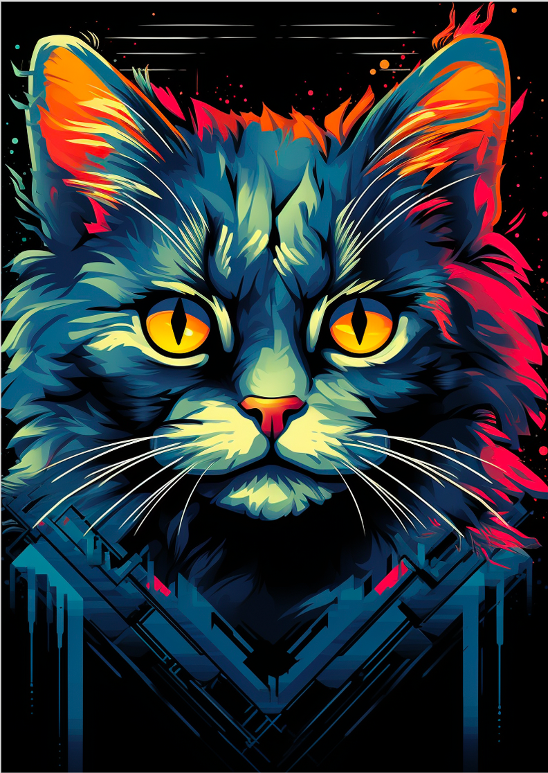 Pôster Ilustração de gatos