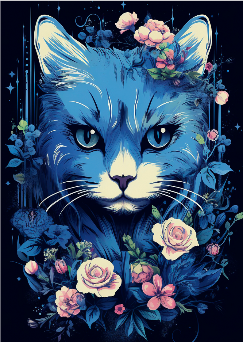 Pôster Ilustração de gatos