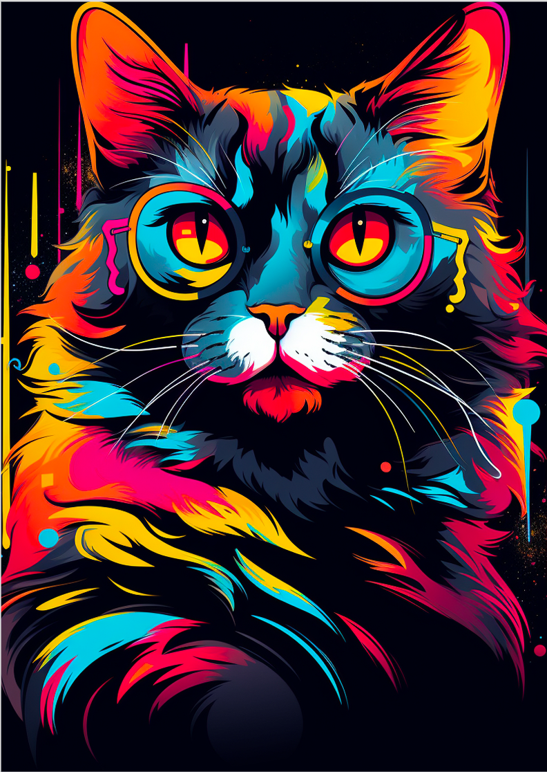 Pôster Ilustração de gatos