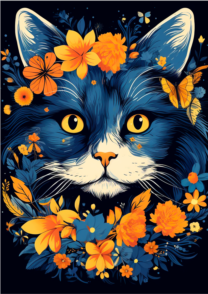 Pôster Ilustração de gatos