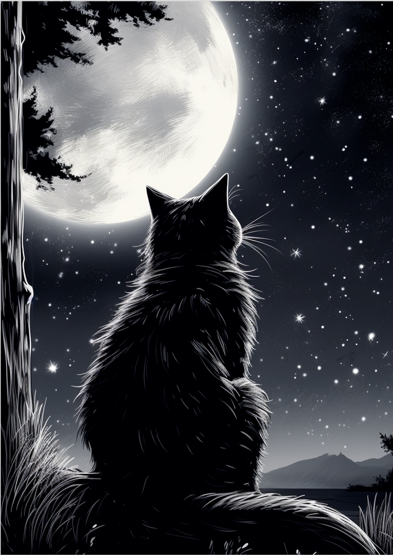 Pôster Ilustração de gatos