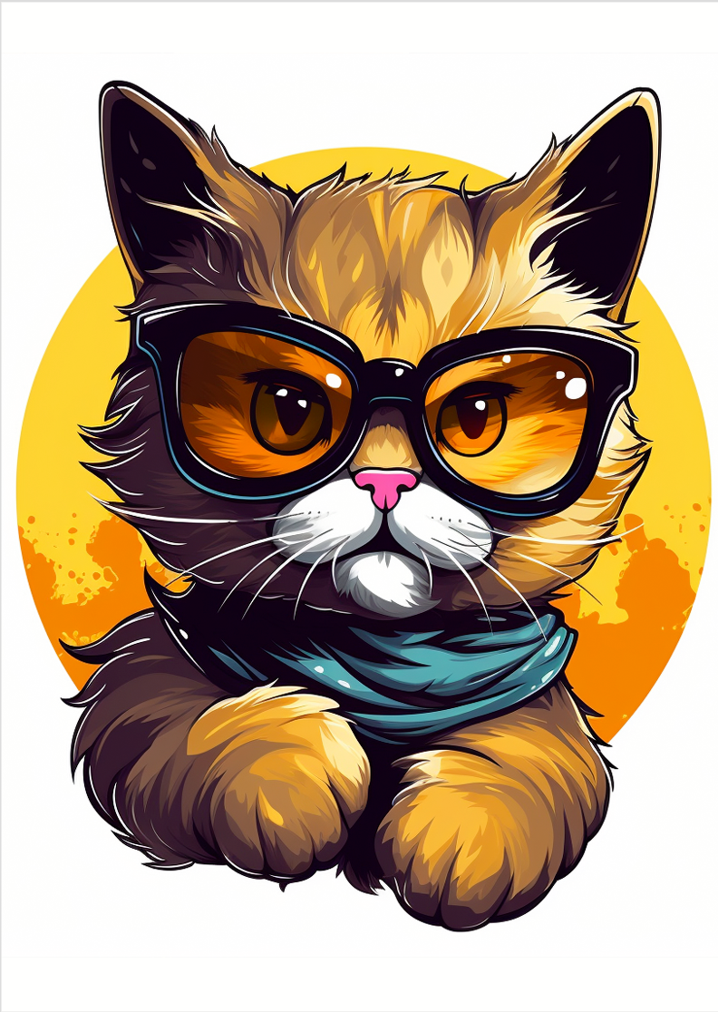 Pôster Ilustração de gatos