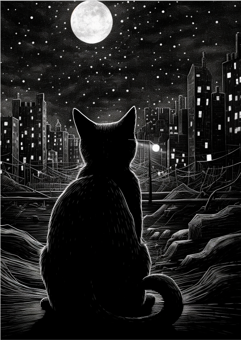 Pôster Ilustração de gatos