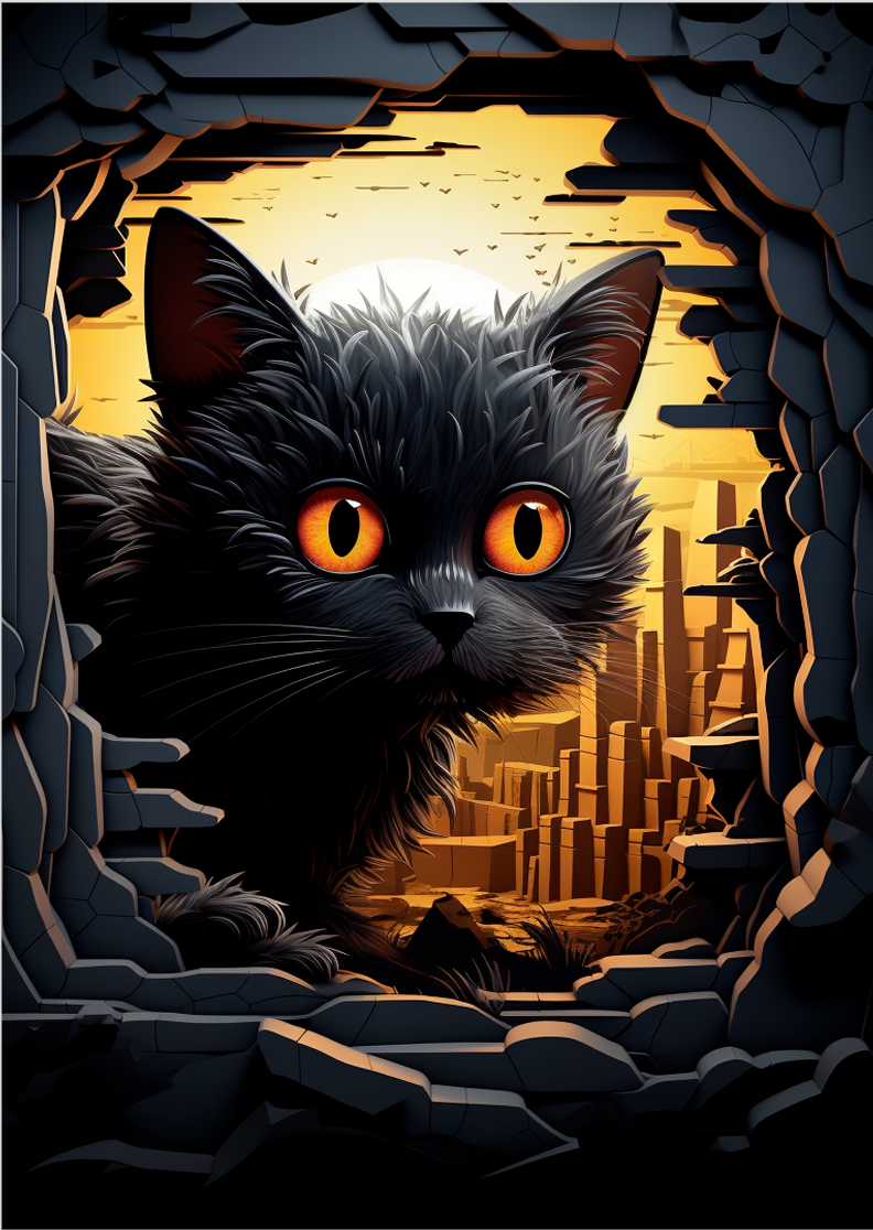 Pôster Ilustração de gatos