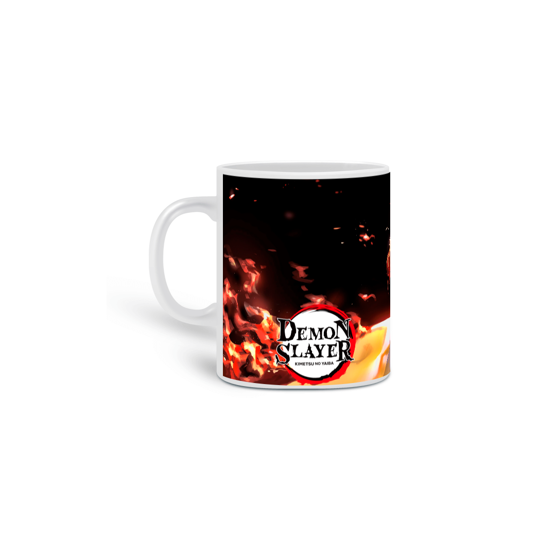 Caneca Demon Slayer - Rengoku: Honre o Fogo da Determinação a Cada Gole
