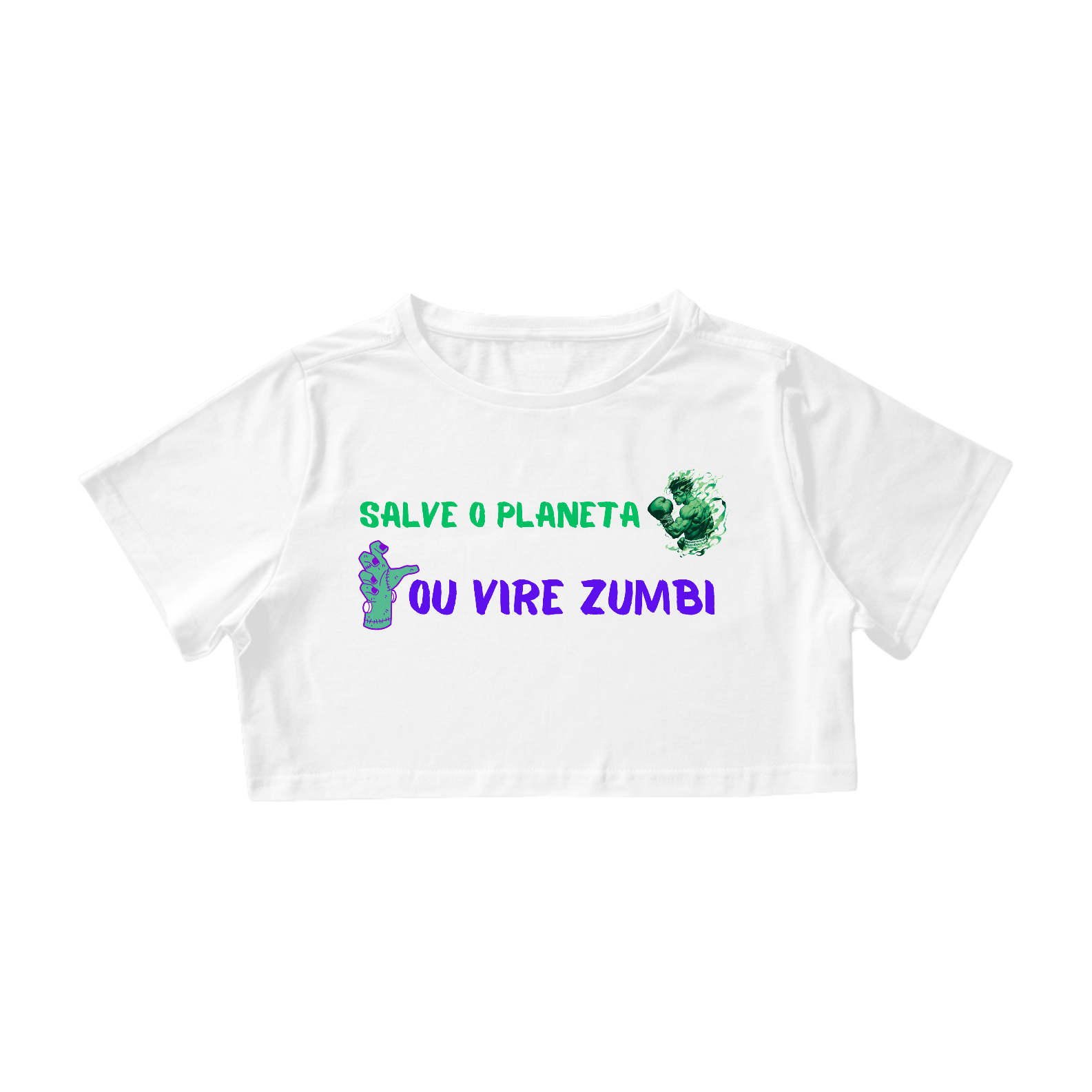 Camisa Cropped Salve o planeta