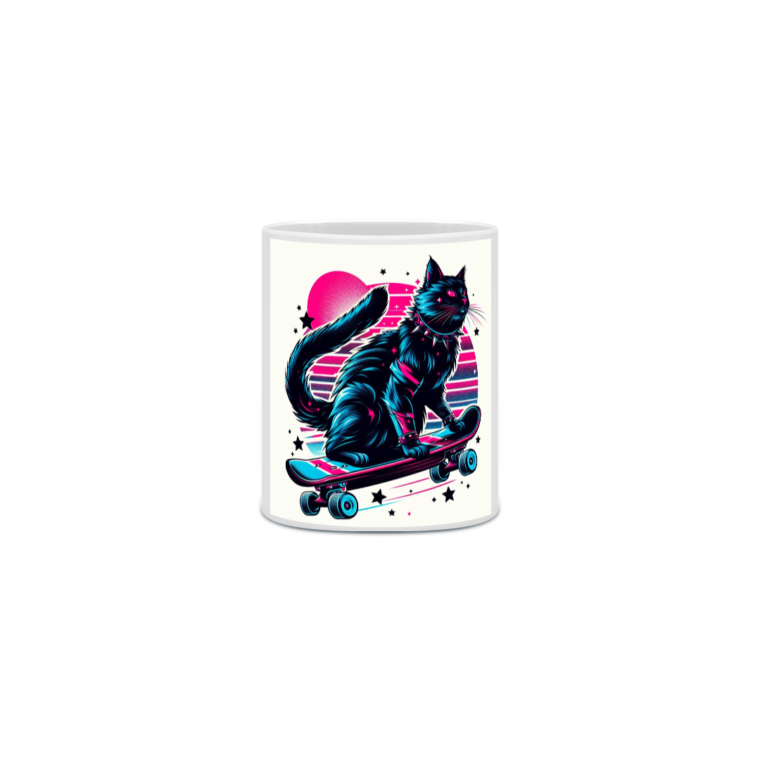 Caneca gato skatista