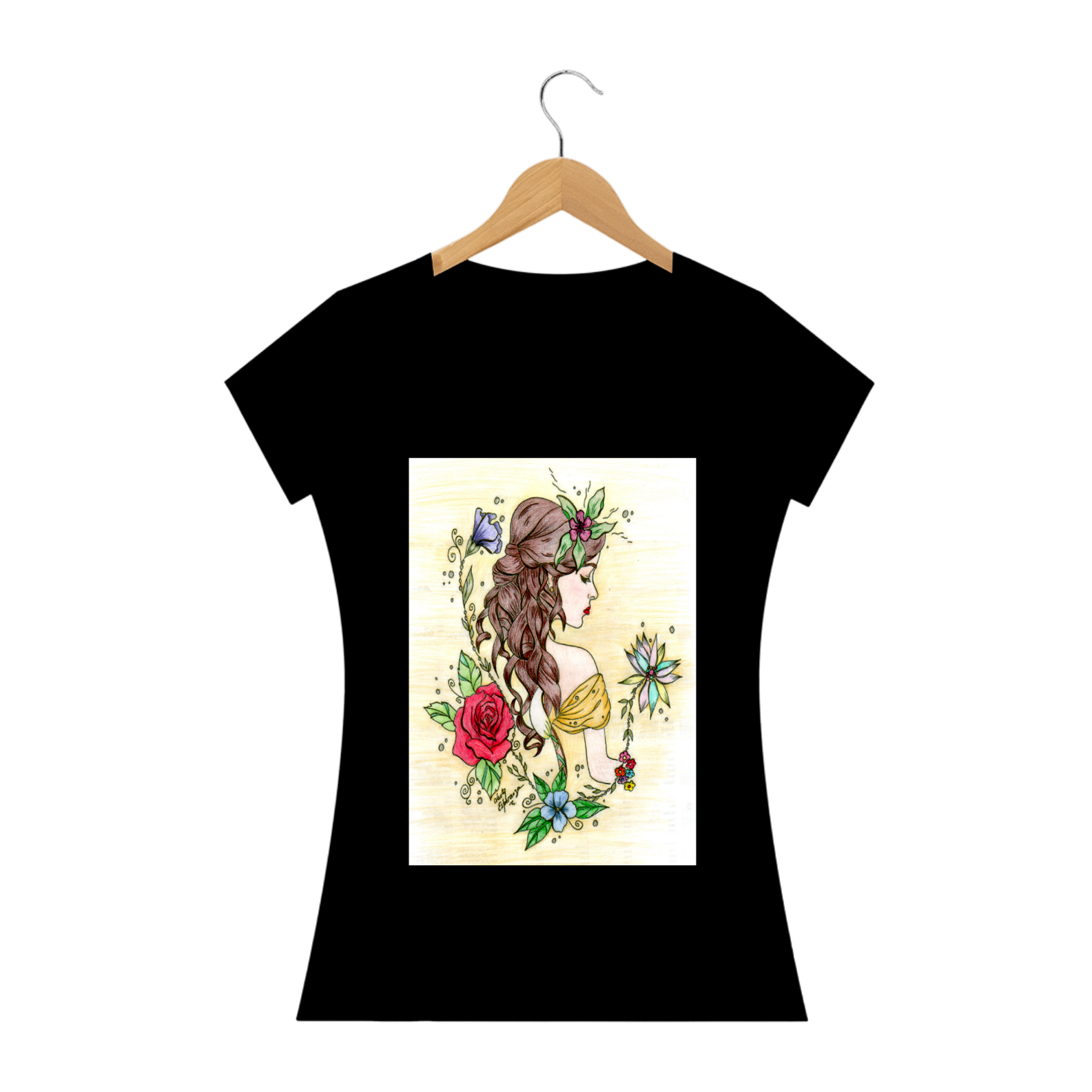 T-shirt estampada A princesa e as flores