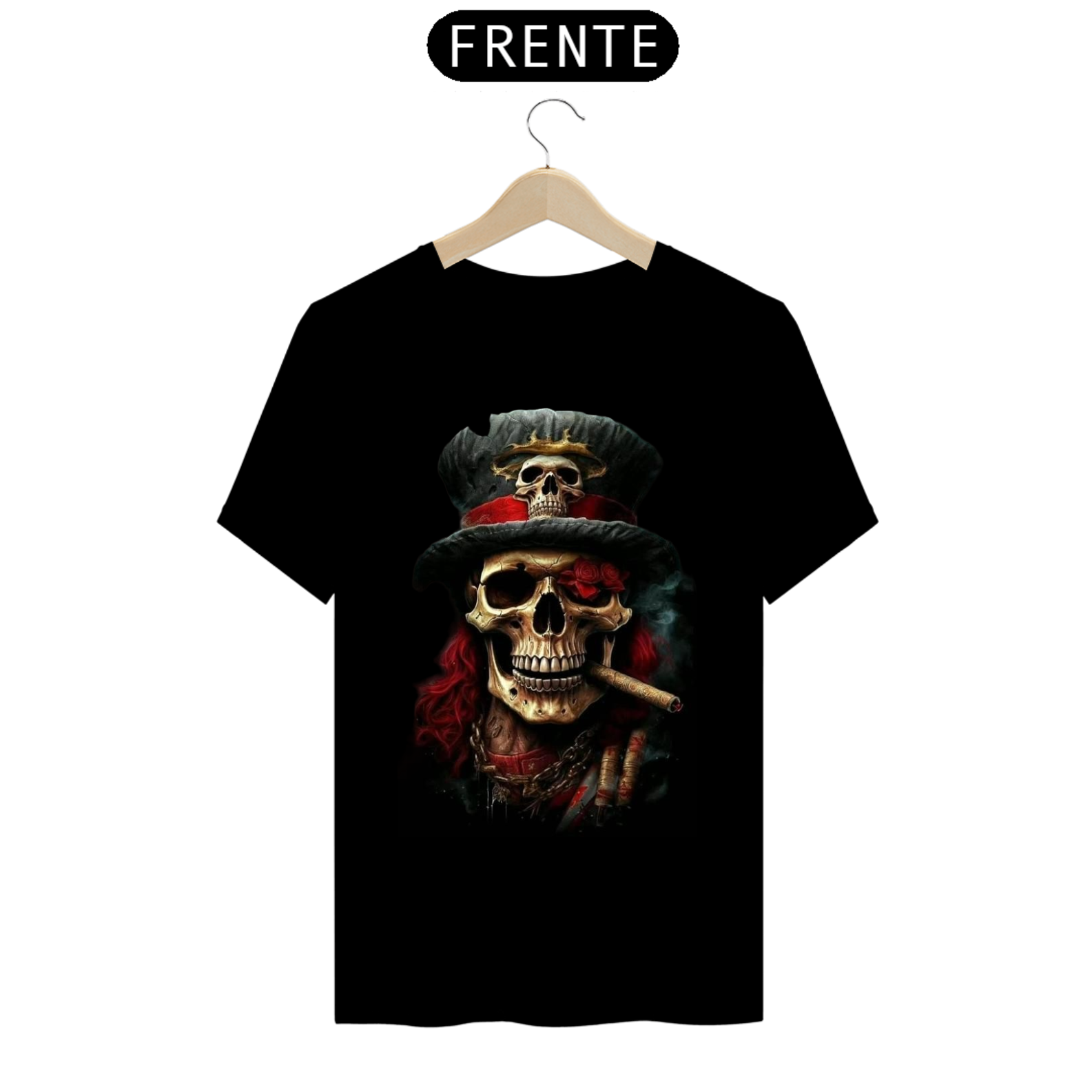 Nome do produto  T-Shirt Caveira Cartola