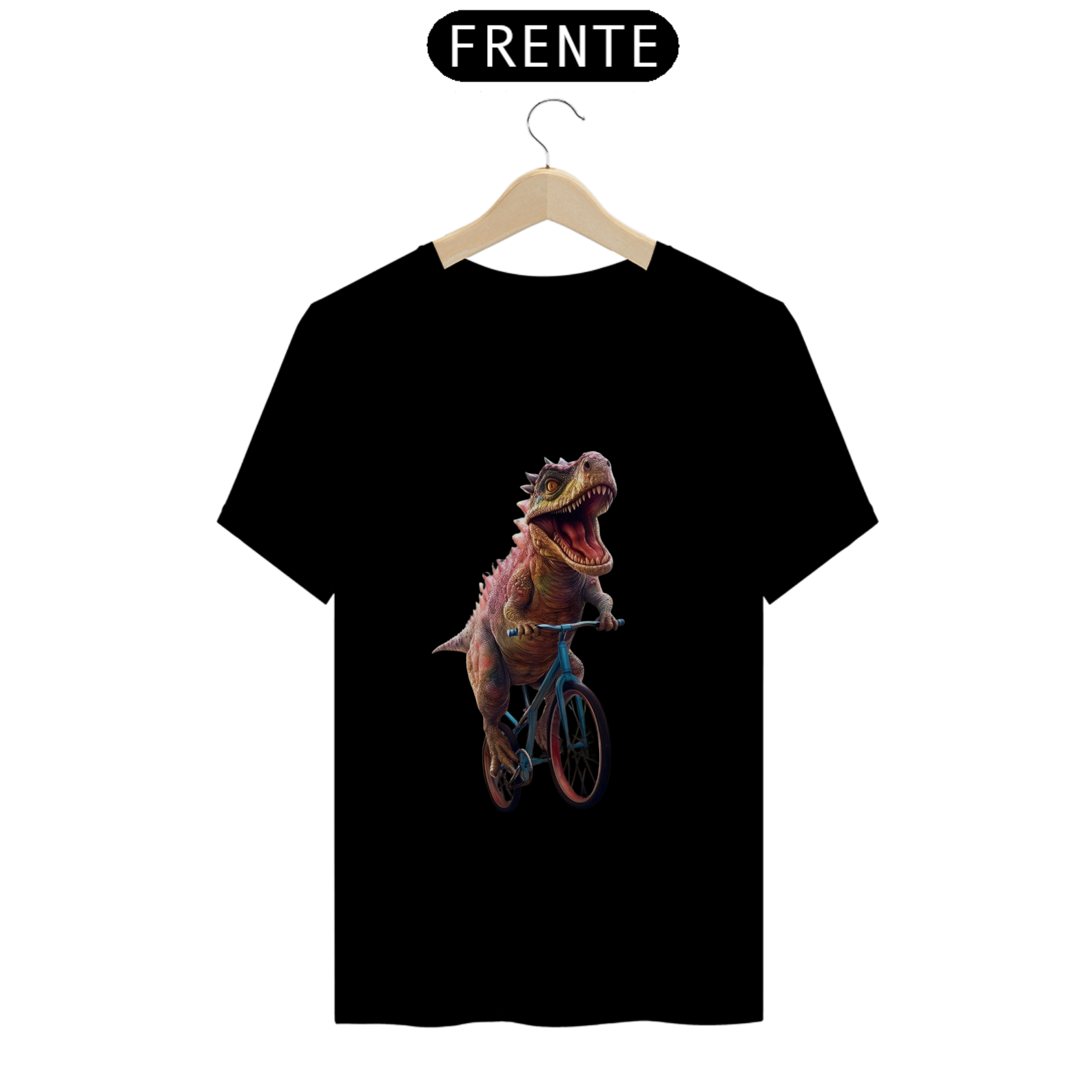Camiseta Dinossauro de Bike Arte IA