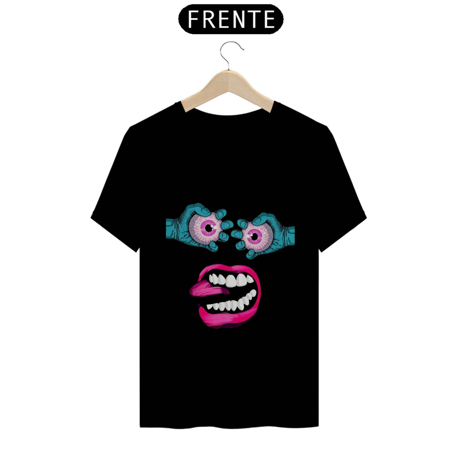 Camiseta rosto maluco Arte IA