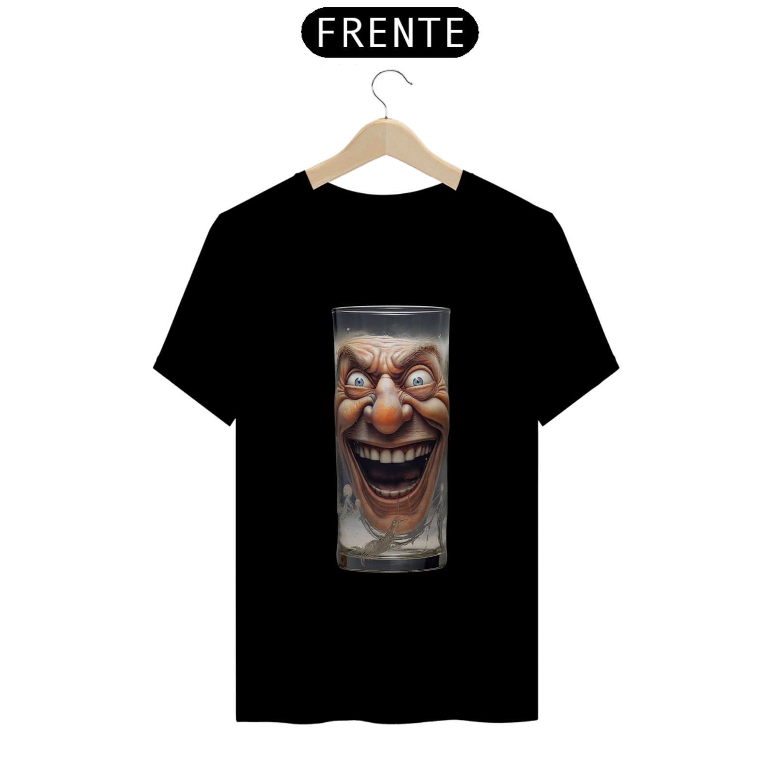Camiseta Cabeça no copo Arte IA