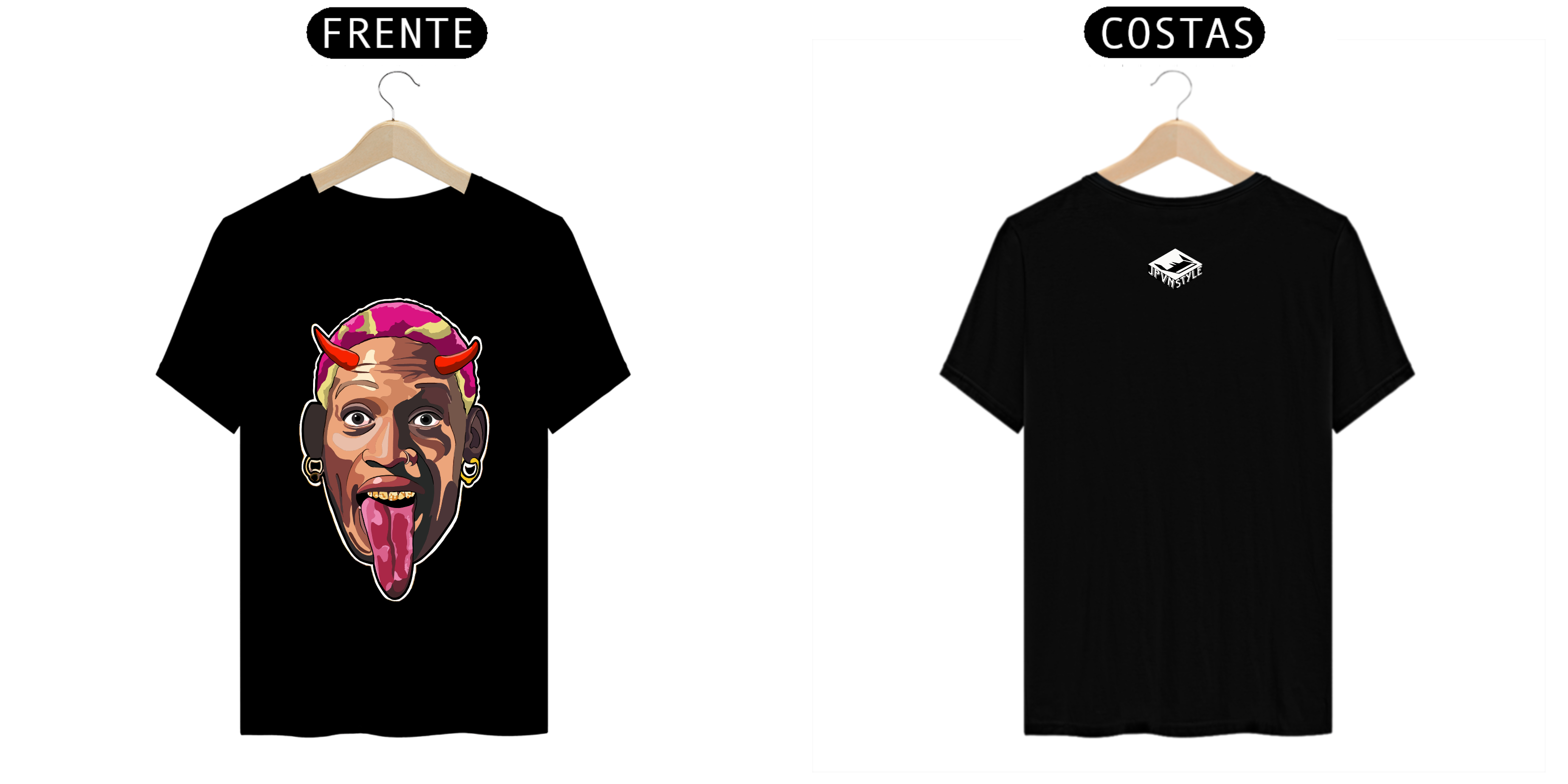 Camisa Dennis Rodman - preta e branco