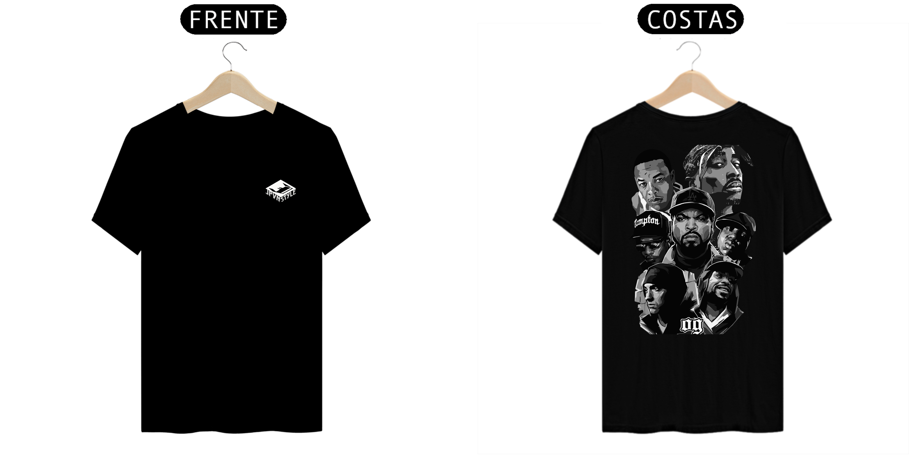 Camisa rapper - preto/branco