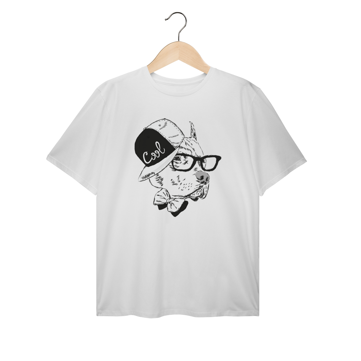 Camiseta Plus Size Pitbull de Boné e Óculos